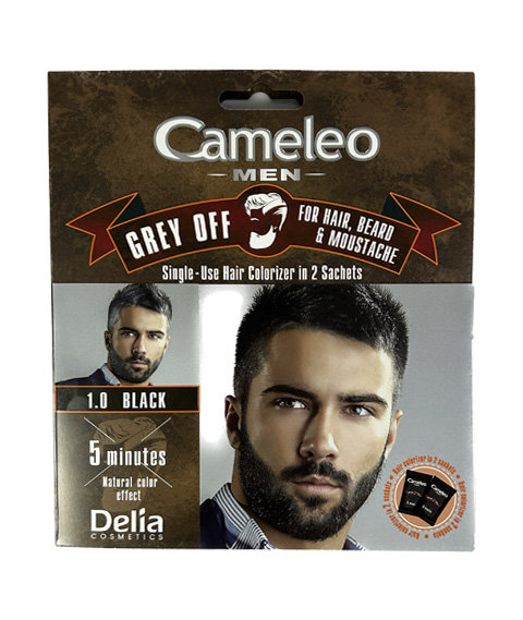 Cameleo Men-Grey Off 1.0 Black Farba do Włosów i Brody w Saszetce 2x15ml