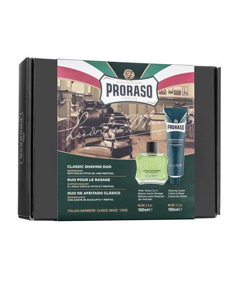 Proraso-Classic Shaving Duo (Krem do Golenia + Woda po Goleniu) Linia Zielona Zestaw do Golenia